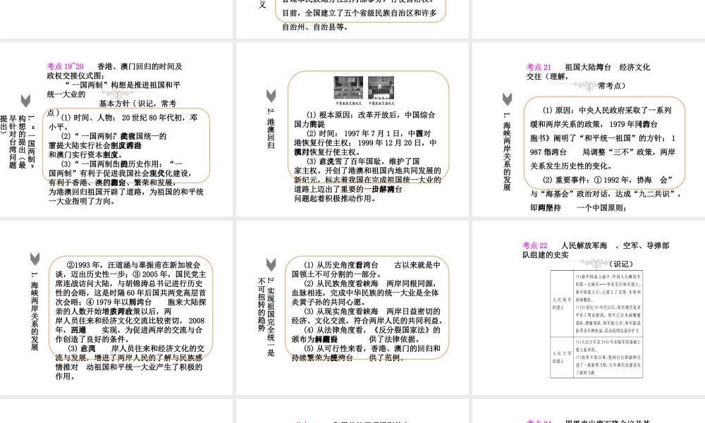 PK中考（湖南专用）中考历史总复习 第十三单元 民族团结与祖国统一、国防建设与外交课件-人教版初中九年级全册历史课件