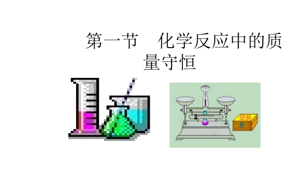 【倍速课时学练】2014九年级化学上册《5.1 化学反应中的质量守恒》课件 （新版）鲁教版