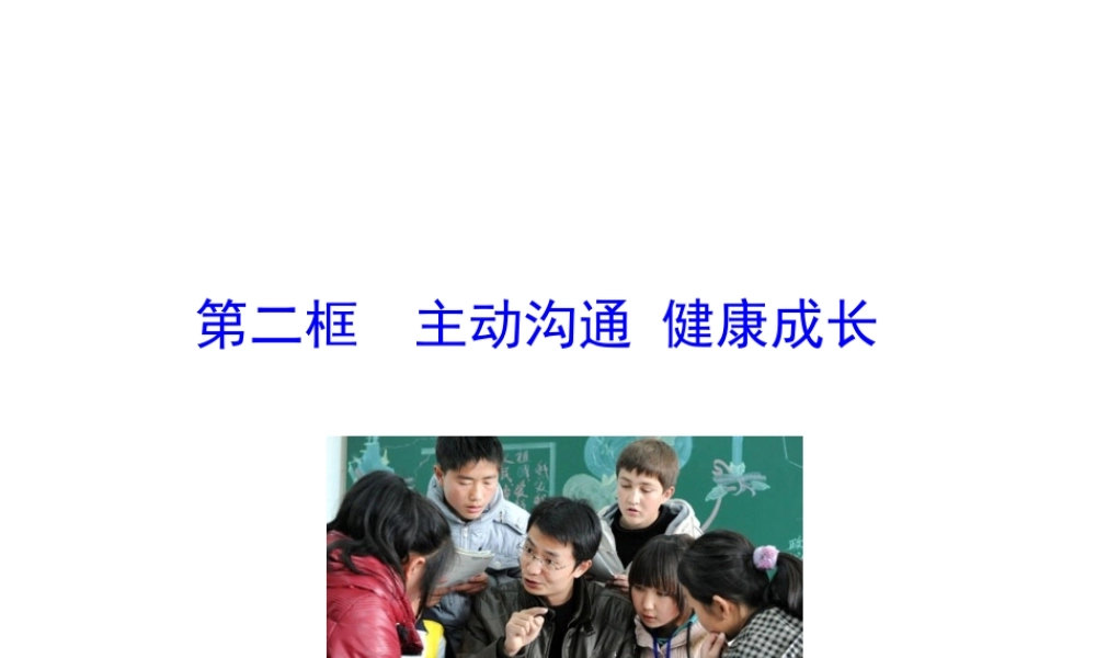 【世纪金榜】八年级政治上册 情境互动课型 2.4.2 主动沟通 健康成长课件 新人教版