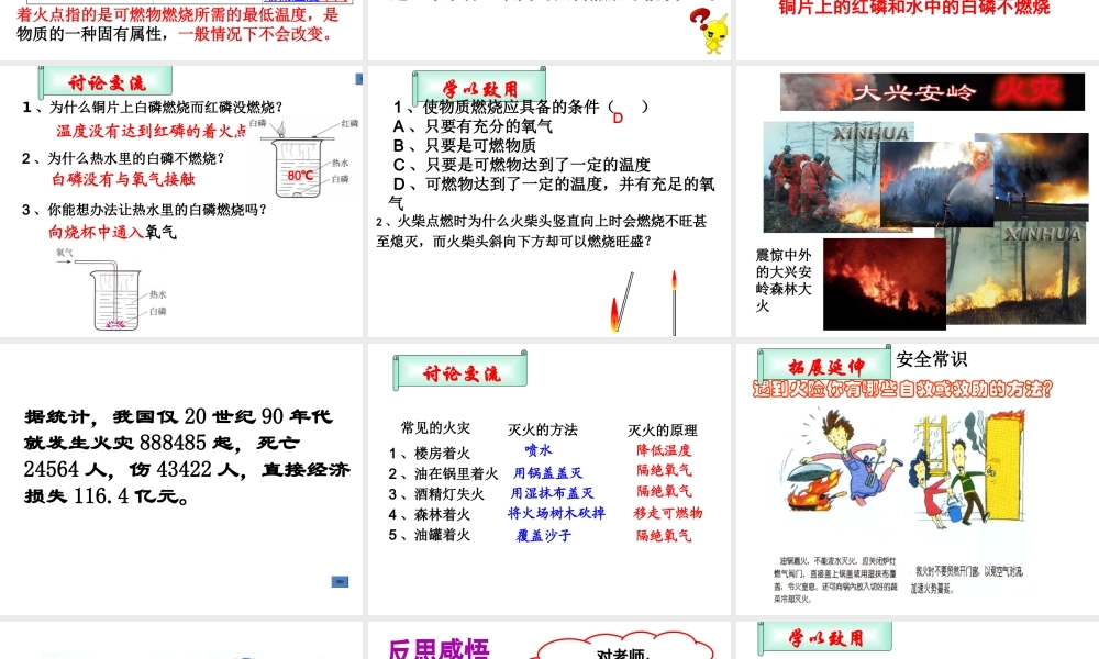 【倍速课时学练】2014九年级化学上册《6.1 燃烧与灭火》课件1 （新版）鲁教版