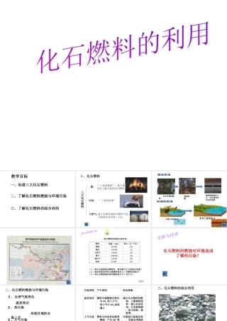 【倍速课时学练】2014九年级化学上册《6.2 化石燃料的利用》课件 （新版）鲁教版