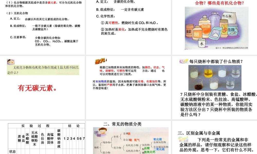 【倍速课时学练】2014秋九年级科学上册 第二章 第4节 物质的分类课件 （新版）浙教版