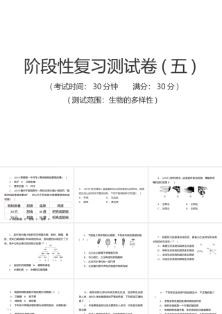 PK中考（江西专用）中考生物仿真测试卷五课件-人教版初中九年级全册生物课件