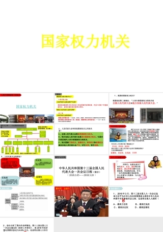 2018年八年级道德与法治下册 第三单元 人民当家作主 第六课 我国国家机构 第1框 国家权力机关课件 新人教版