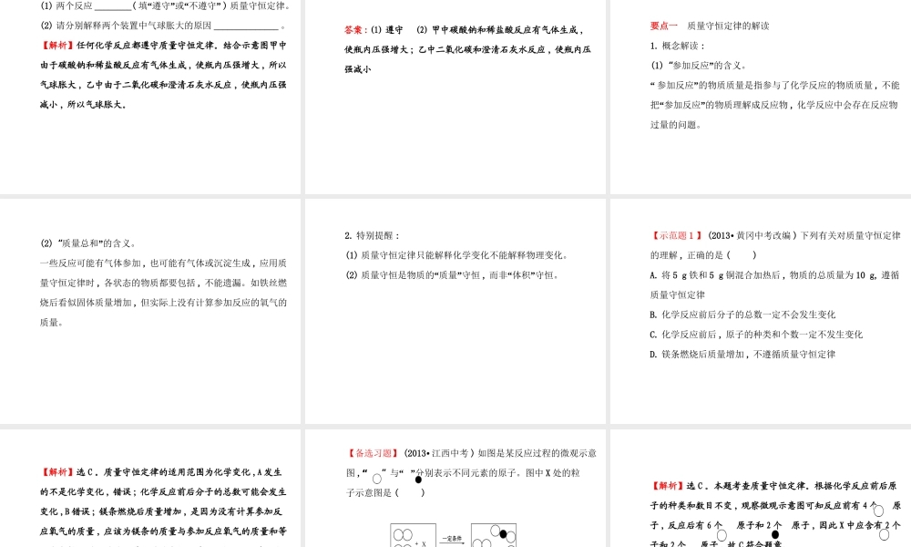 【世纪金源】2014年九年级化学上册 5.1 化学反应中的质量守恒课件 （新版）鲁教版
