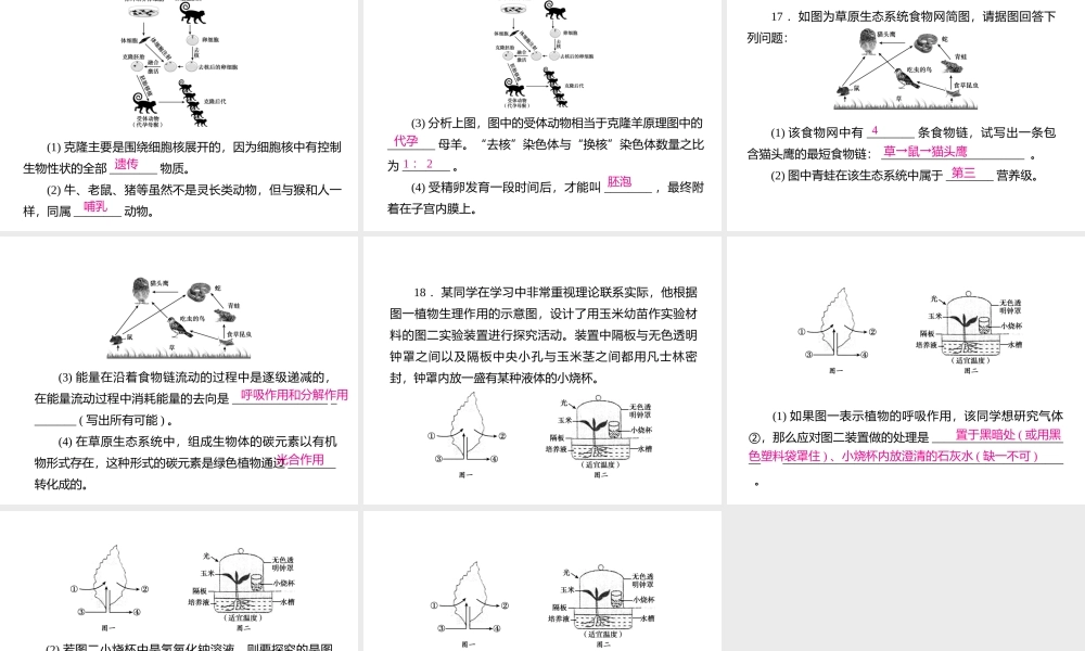 PK中考（江西专用）中考生物模拟试卷二课件-人教级全册生物课件