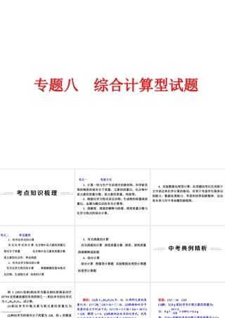 【中考备战策略】2014年中考化学总复习 第二部分 专题突破 专题八 综合计算型试题（含13年中考典例） 课件 新人教版