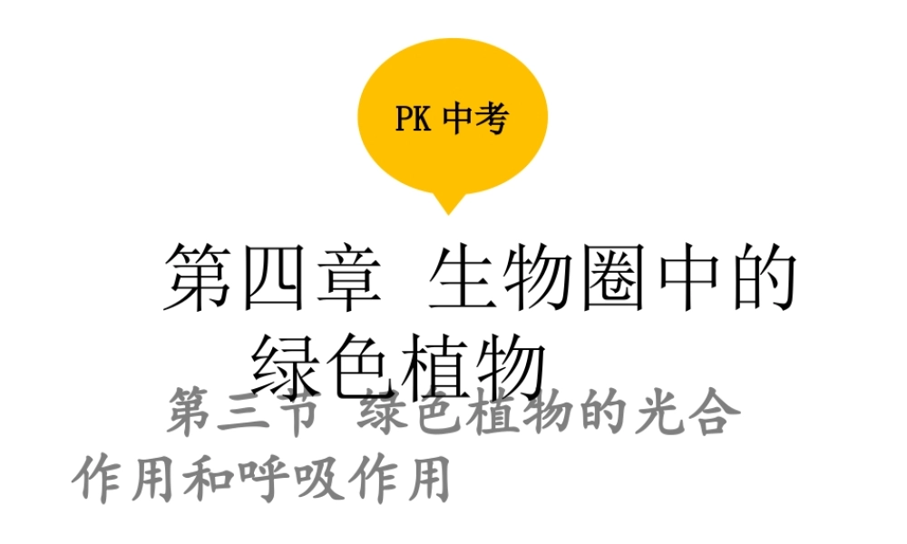 PK中考（江西专用）中考生物 第四章 第三节 绿色植物的光合作用和呼吸作用课件-人教版初中九年级全册生物课件