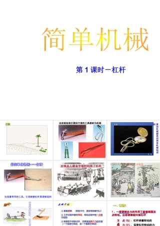 【倍速课时学练】2014秋九年级科学上册 第三章 第4节 简单机械 第1课时 杠杆课件 （新版）浙教版