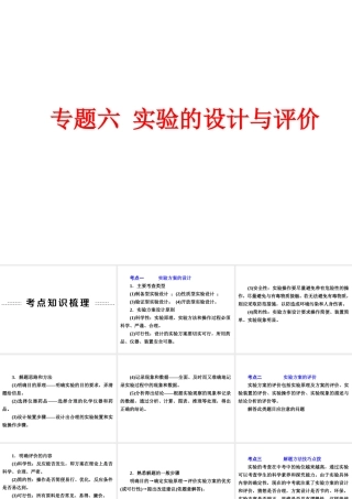 【中考备战策略】2014年中考化学总复习 第二部分 专题突破 专题六 实验的设计与评价 （含13年中考典例）课件 鲁教版