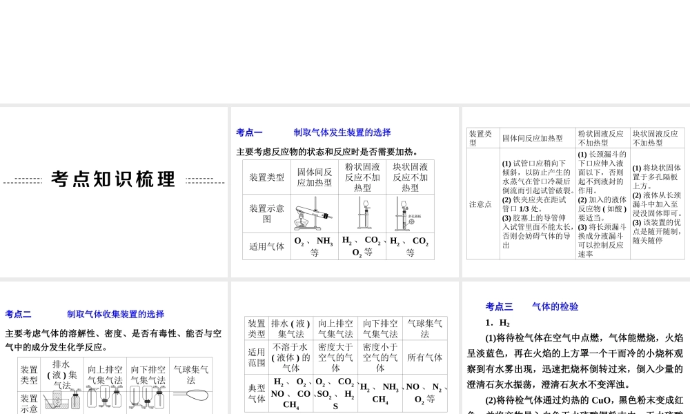 【中考备战策略】2014年中考化学总复习 第二部分 专题突破 专题三 气体的制取、净化与干燥 （含13年中考典例）课件 鲁教版