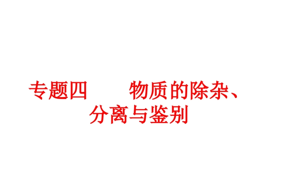 【中考备战策略】2014年中考化学总复习 第二部分 专题突破 专题四 物质的除杂、分离与鉴别（含13年中考典例）课件 鲁教版