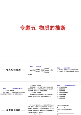 【中考备战策略】2014年中考化学总复习 第二部分 专题突破 专题五 物质的推断 （含13年中考典例）课件 鲁教版