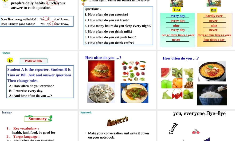 Section B (1a-1e) 教学课件