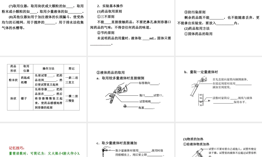 【中考备战策略】2014年中考化学总复习 第一部分 教材梳理 第1讲 物质的变化和性质及实验基本操作（含13年中考典例）课件 新人教版