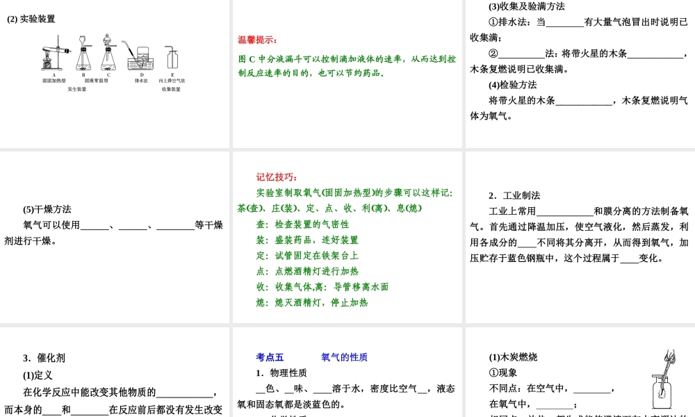 【中考备战策略】2014年中考化学总复习 第一部分 教材梳理 第6讲 空气的成分和氧气 （含13年中考典例）课件 鲁教版