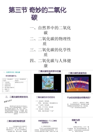 【倍速课时学练】九年级化学上册 第2章 第三节 奇妙的二氧化碳课件 沪教版