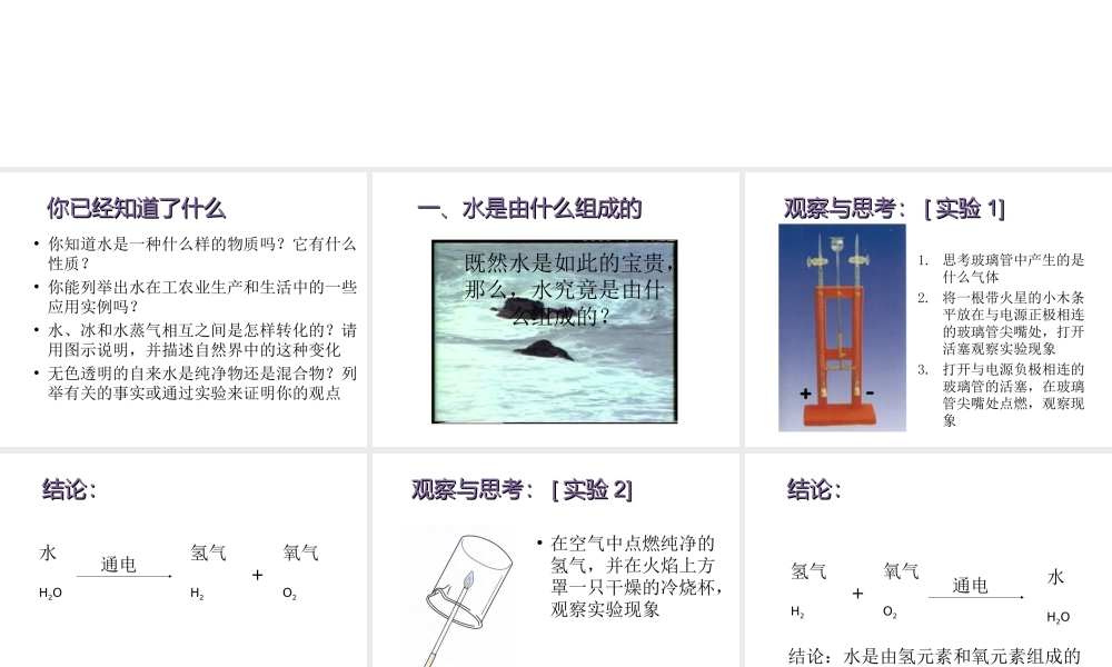 【倍速课时学练】九年级化学上册 第2章 第四节 自然界中的水课件 沪教版