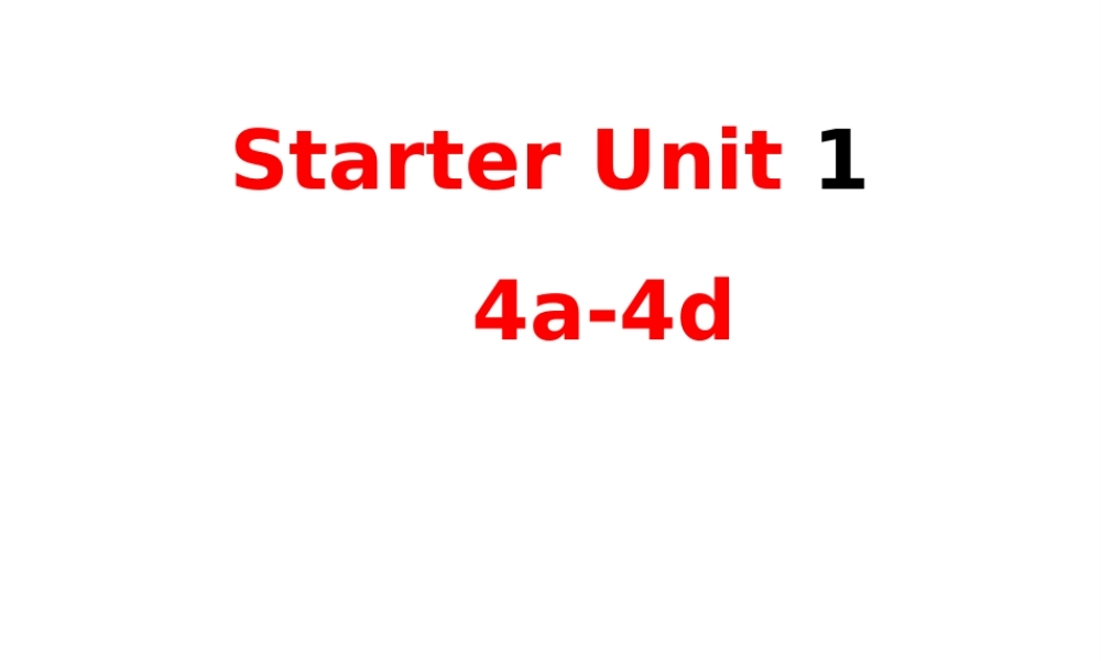 Starter Unit 1 4a-4d课件