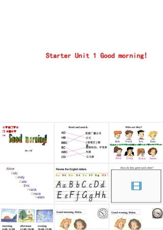 Starter Unit 1 Good morning Period 3课件