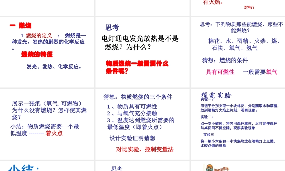 【倍速课时学练】九年级化学上册 第4章 第一节 燃烧与灭火课件 沪教版