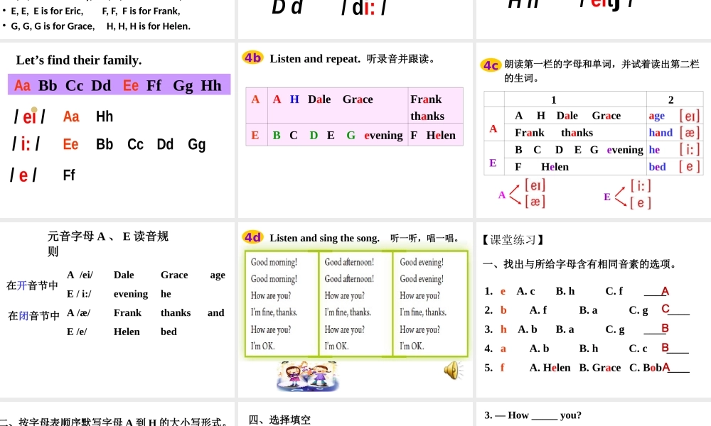 Starter Unit 1 Good morning Period 4课件