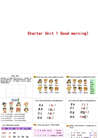 Starter Unit 1 Good morning Period 4课件