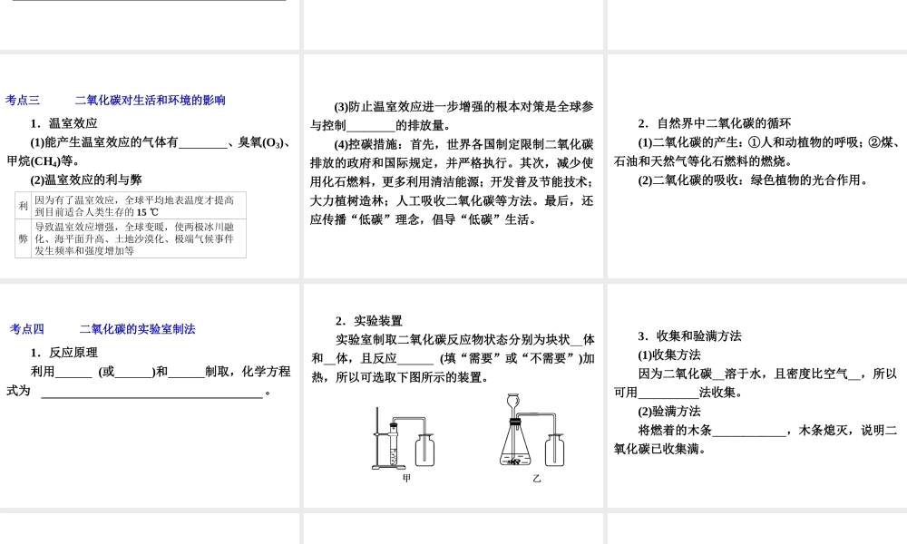 【中考备战策略】2014年中考化学总复习 第一部分 教材梳理 第10讲 碳的氧化物（含13年中考典例）课件 新人教版