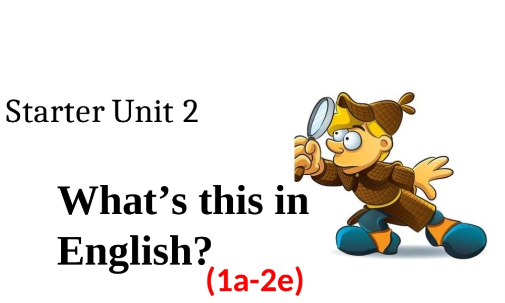 Starter Unit 2 (1a-2e)课件