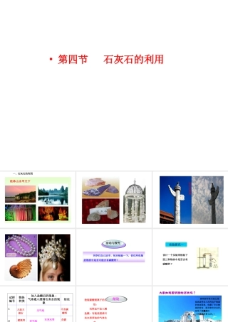 【倍速课时学练】九年级化学上册 第5章 第四节 石灰石的利用课件 沪教版