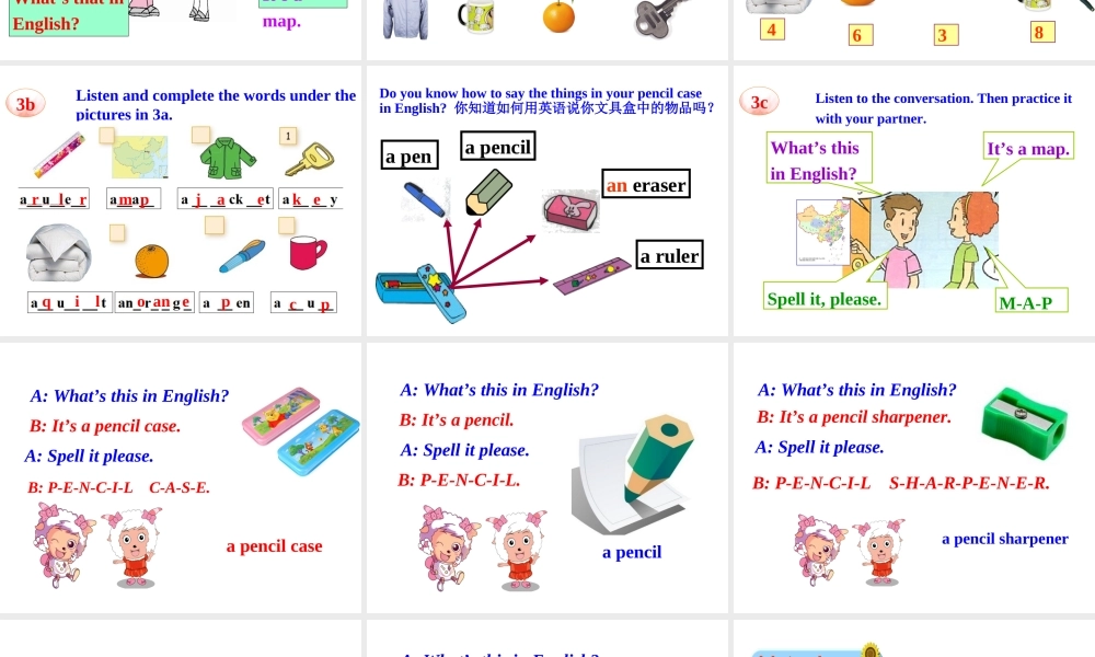 Starter Unit 2 What’s this in English Period 3课件1