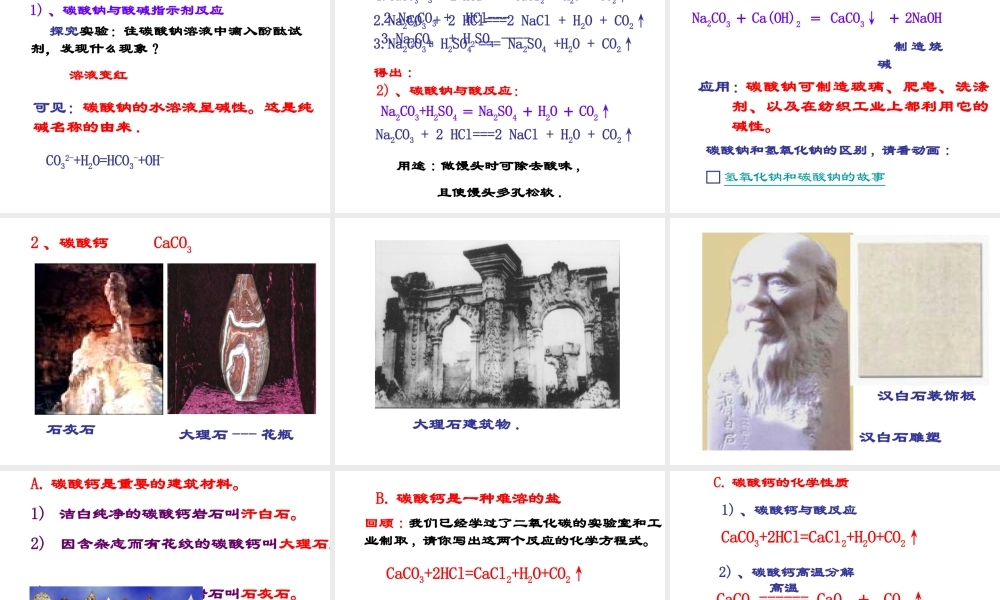 【倍速课时学练】九年级科学上册 第一章 第六节 几种重要的盐（第一课时）课件 浙教版