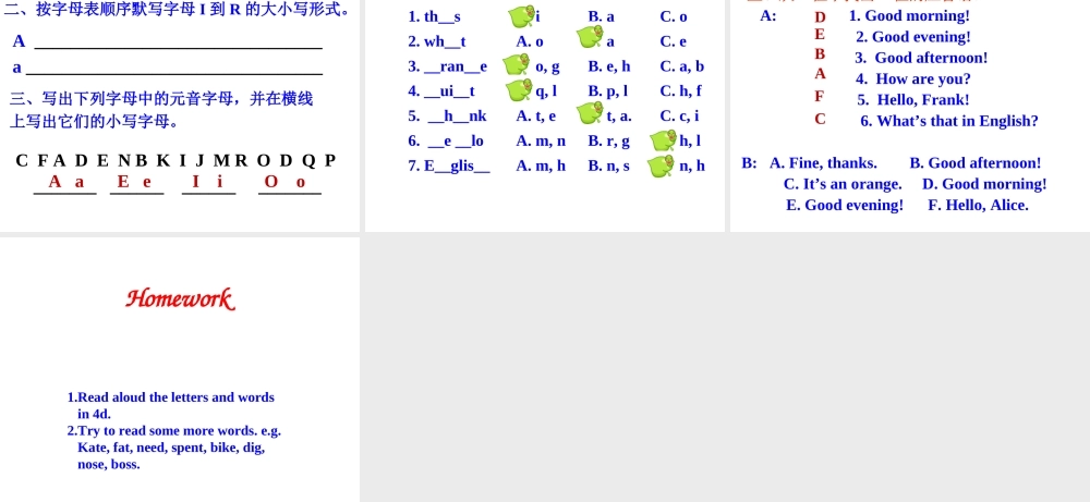 Starter Unit 2 What’s this in English Period 4课件