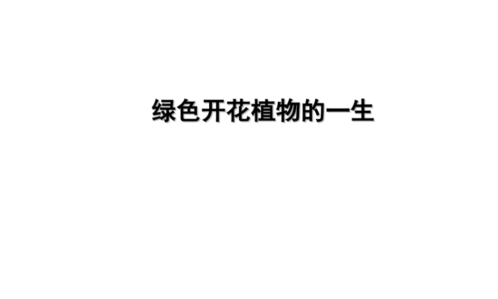 PK中考（江西专用）中考生物 四（一）绿色开花植物的一生习题课件-人教级全册生物课件