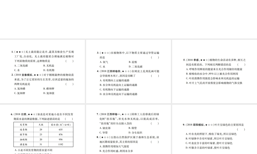 PK中考（江西专用）中考生物 同步高效集训（八）课件-人教版初中九年级全册生物课件