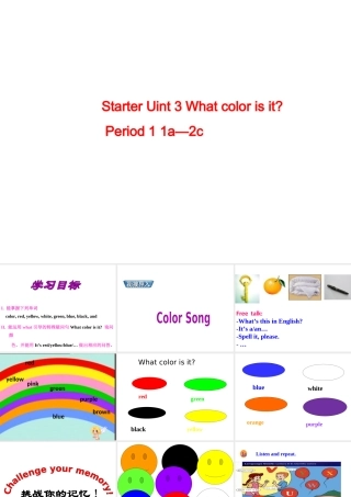 Starter Unit 3 What color is it Period1课件