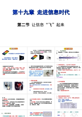 2018年九年级物理全册 第十九章 第二节 让信息”飞“起来课件 （新版）沪科版