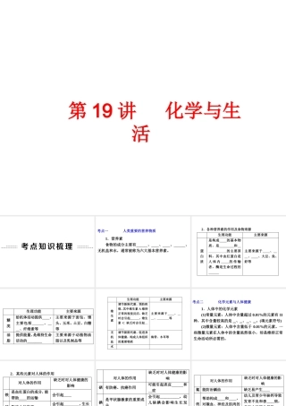 【中考备战策略】2014年中考化学总复习 第一部分 教材梳理 第19讲 化学与生活（含13年中考典例） 课件 新人教版
