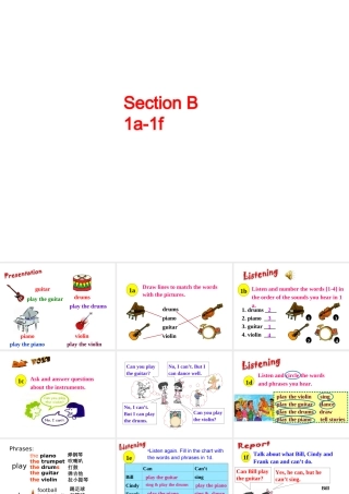 Unit 1 Can you play the guitar Period 3课件