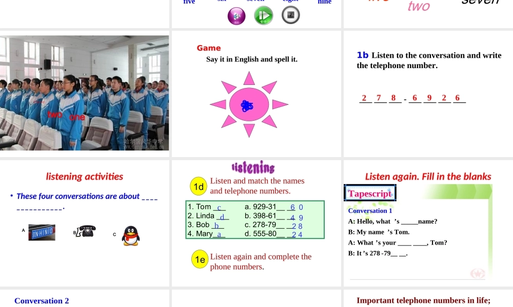 Unit 1 My name’s Gina.