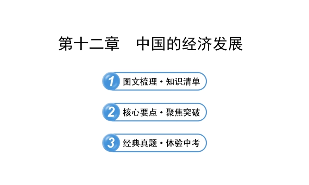 【全程复习】2014届中考地理 第12章 中国的经济发展课件 鲁教版