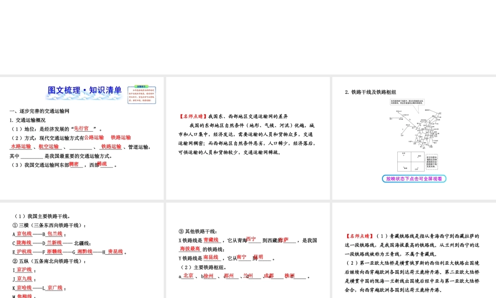 【全程复习】2014届中考地理 第12章 中国的经济发展课件 鲁教版