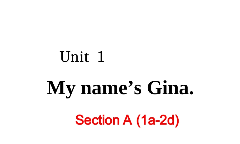Unit 1 Section A (1a-2d)课件