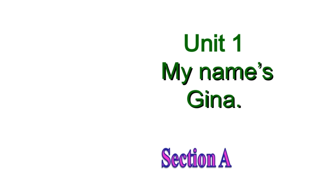 Unit 1 Section A 1a-2d课件