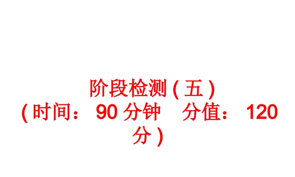 【中考备战策略】2014年中考化学总复习 阶段检测（五）（含13年中考典例）课件 新人教版