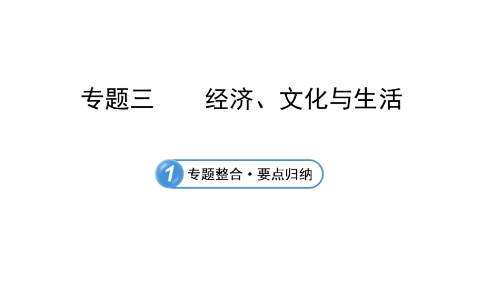 【全程复习】2014届中考地理 专题3 经济、文化与生活课件 鲁教版