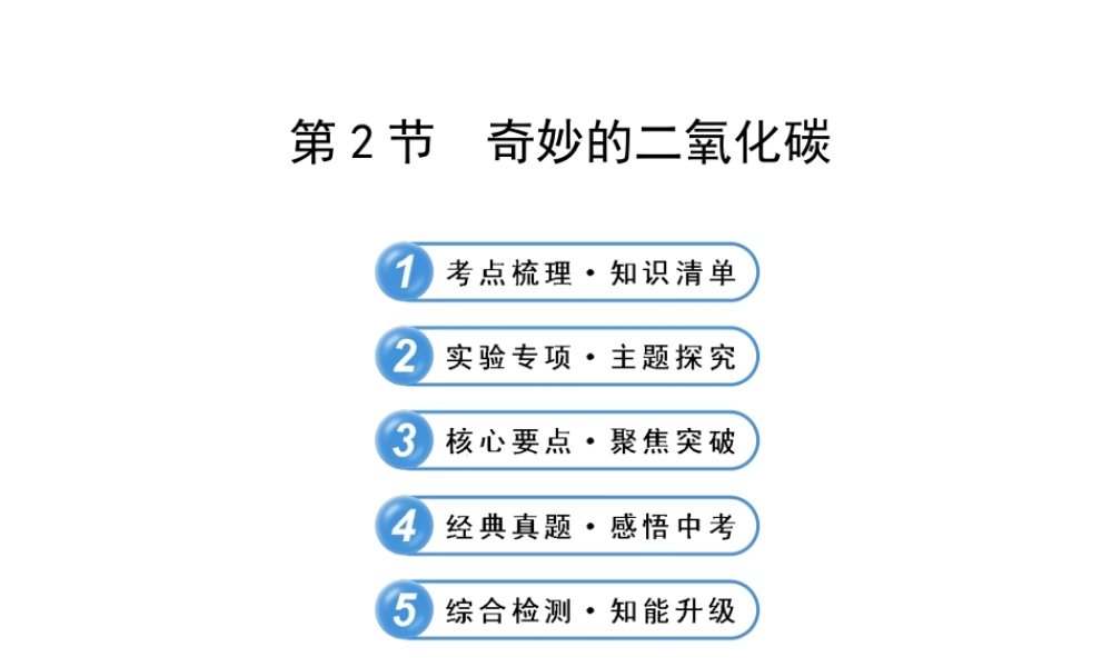 【全程复习方略】2013版中考化学 第2章 身边的化学物质 第2节 奇妙的二氧化碳配套课件 沪教版