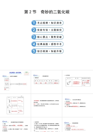 【全程复习方略】2013版中考化学 第2章 身边的化学物质 第2节 奇妙的二氧化碳配套课件 沪教版