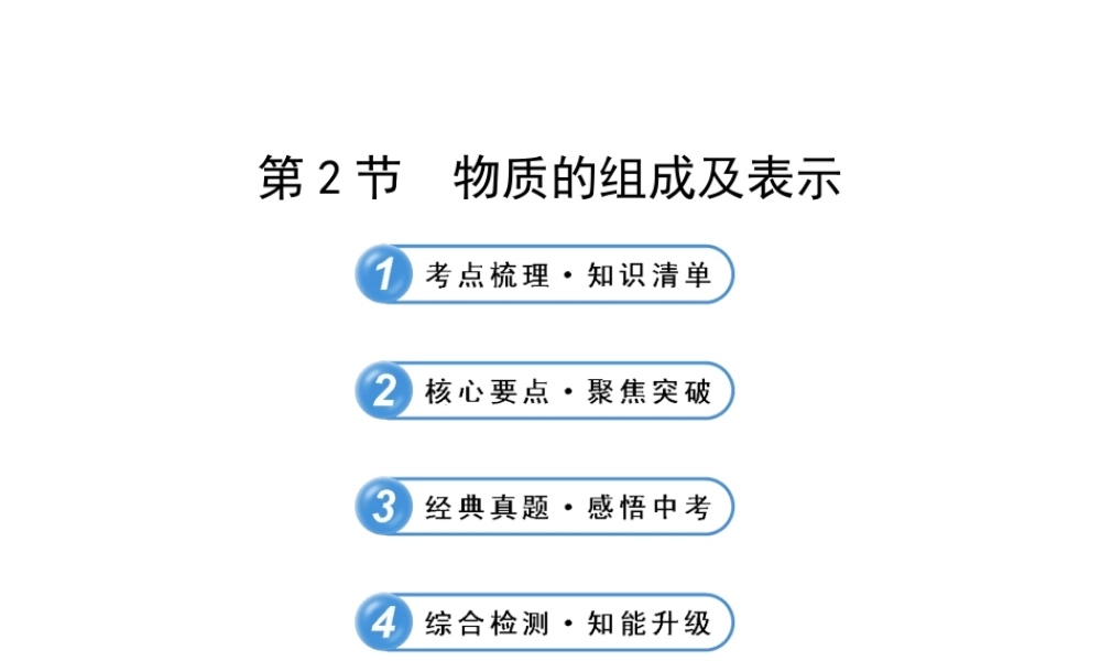 【全程复习方略】2013版中考化学 第3章 物质构成的奥秘 第2节 物质的组成及表示配套课件 沪教版