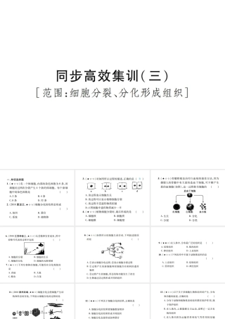 PK中考（江西专用）中考生物 同步高效集训（三）课件-人教版初中九年级全册生物课件